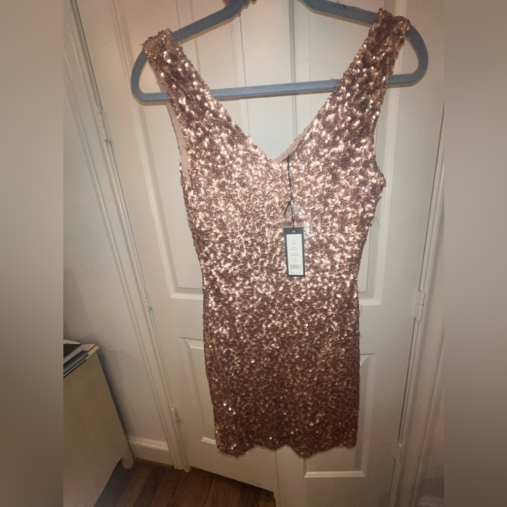 Rose gold sparkly dress. NWT